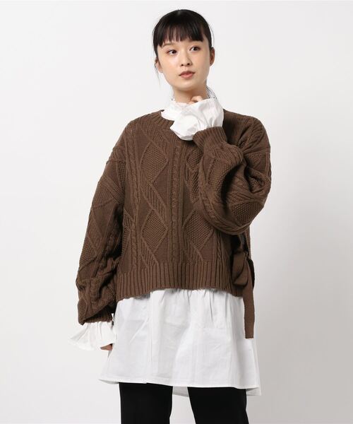 apres jour（アプレジュール）の「サイドリボンニット×チュニック 