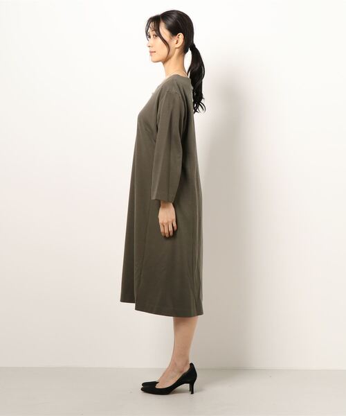 fleur by mint breeze(フルールバイミントブリーズ)の「【大きいサイズ」】裾スリットワンピース(ワンピース・レディース・ブラック/ダークグリーン・LL/3L/4L/5L/L)」の6枚目の写真