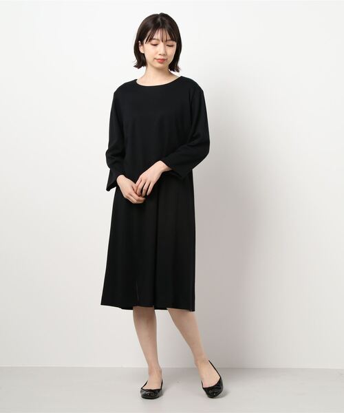 fleur by mint breeze(フルールバイミントブリーズ)の「【大きいサイズ」】裾スリットワンピース(ワンピース・レディース・ブラック/ダークグリーン・LL/3L/4L/5L/L)」の8枚目の写真