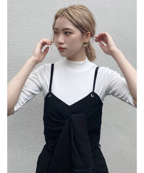 murua リボンビスチェセットアップ MURUA リボンビスチェセットトップス（ブラック） -ファッション