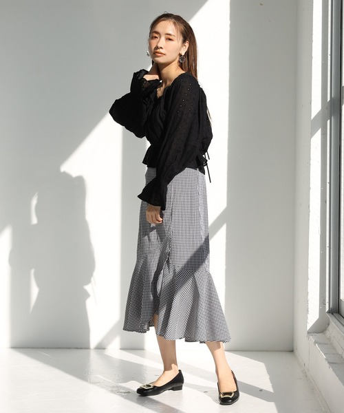 one after another NICE CLAUP（ワンアフターアナザーナイスクラップ）の「マスク付きコットンレースブラウス（シャツ/ブラウス・レディース・ブラック/オフホワイト/アイボリー・FREE）」の6枚目の写真