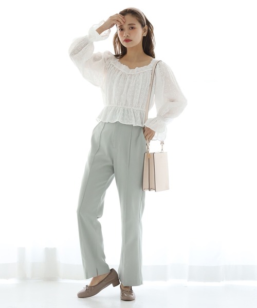 one after another NICE CLAUP（ワンアフターアナザーナイスクラップ）の「マスク付きコットンレースブラウス（シャツ/ブラウス・レディース・ブラック/オフホワイト/アイボリー・FREE）」の7枚目の写真