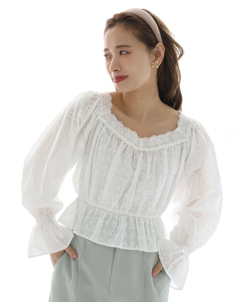 one after another NICE CLAUP（ワンアフターアナザーナイスクラップ）の「マスク付きコットンレースブラウス（シャツ/ブラウス・レディース・ブラック/オフホワイト/アイボリー・FREE）」の19枚目の写真