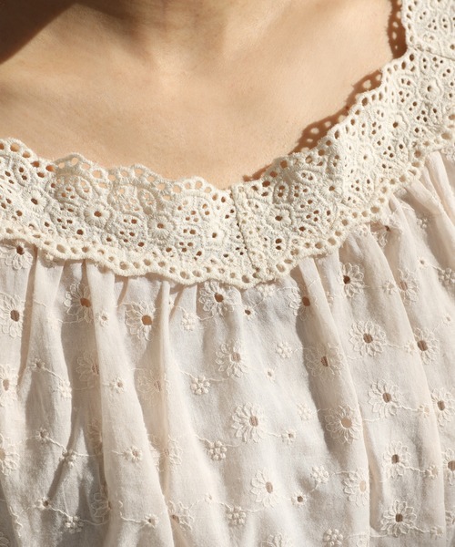 one after another NICE CLAUP（ワンアフターアナザーナイスクラップ）の「マスク付きコットンレースブラウス（シャツ/ブラウス・レディース・ブラック/オフホワイト/アイボリー・FREE）」の16枚目の写真