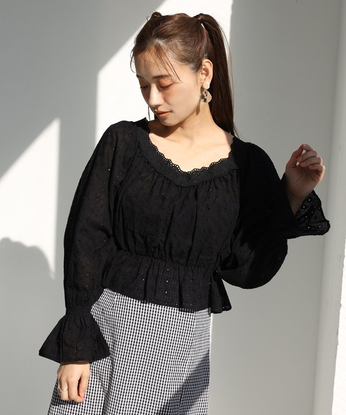 one after another NICE CLAUP（ワンアフターアナザーナイスクラップ）の「マスク付きコットンレースブラウス（シャツ/ブラウス・レディース・ブラック/オフホワイト/アイボリー・FREE）」の22枚目の写真