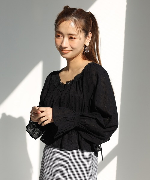 one after another NICE CLAUP（ワンアフターアナザーナイスクラップ）の「マスク付きコットンレースブラウス（シャツ/ブラウス・レディース・ブラック/オフホワイト/アイボリー・FREE）」の18枚目の写真