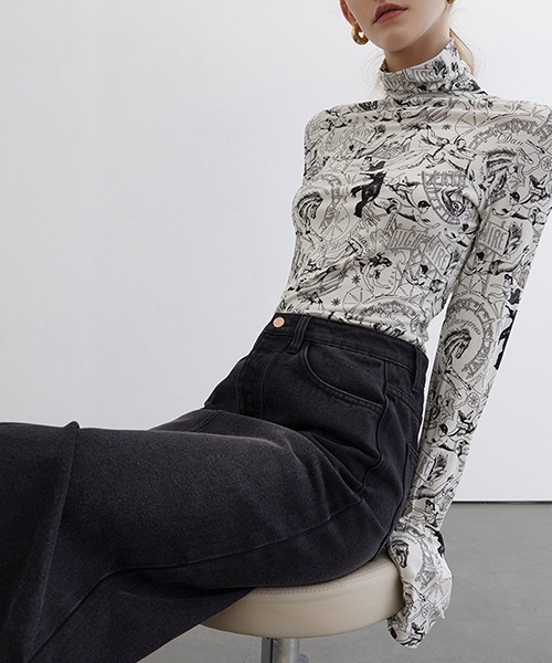 Fano Studios 長袖シャツ Fano Studios】High neck total pattern print L/S T-shirt