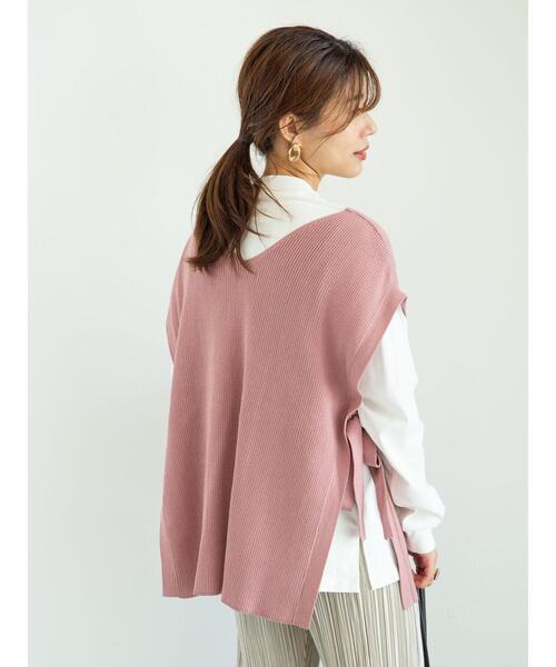 Sugar spoon(シュガースプーン)の「・SUGAR SPOON SET2点ロンT×リブベスト*(ベスト・レディース・ピンク/ミント/イエロー/アイボリー・FREE)」の6枚目の写真