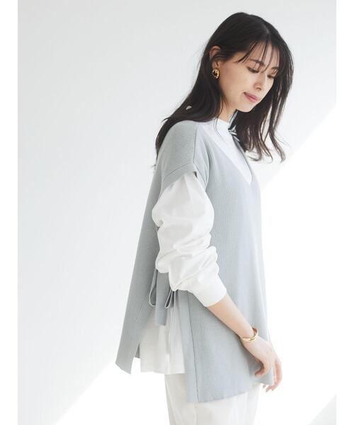 Sugar spoon(シュガースプーン)の「・SUGAR SPOON SET2点ロンT×リブベスト*(ベスト・レディース・ピンク/ミント/イエロー/アイボリー・FREE)」の9枚目の写真