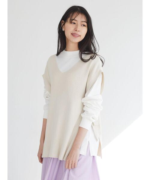 Sugar spoon(シュガースプーン)の「・SUGAR SPOON SET2点ロンT×リブベスト*(ベスト・レディース・ピンク/ミント/イエロー/アイボリー・FREE)」の12枚目の写真