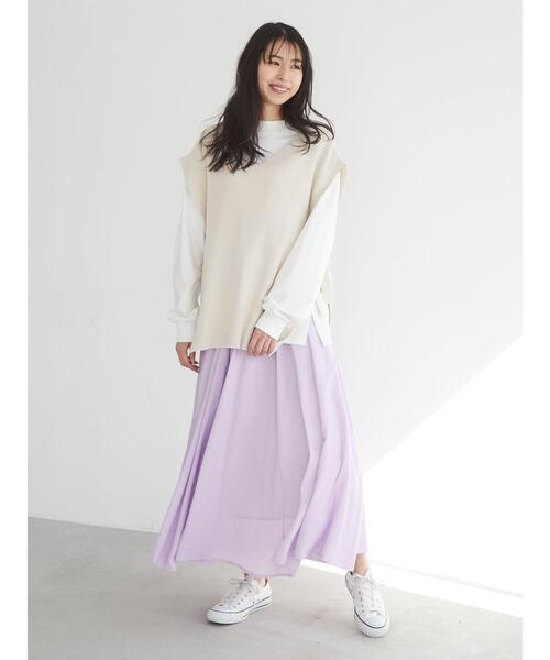 Sugar spoon(シュガースプーン)の「・SUGAR SPOON SET2点ロンT×リブベスト*(ベスト・レディース・ピンク/ミント/イエロー/アイボリー・FREE)」の15枚目の写真