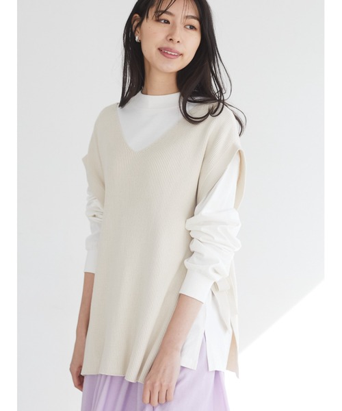 Sugar spoon(シュガースプーン)の「・SUGAR SPOON SET2点ロンT×リブベスト*(ベスト・レディース・ピンク/ミント/イエロー/アイボリー・FREE)」の2枚目の写真