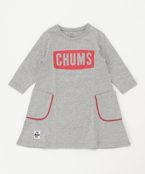 Chums チャムス の チャムス ジュニア キッズ 子供 アウトドア 長袖tシャツワンピース ロゴポケットドレス Ch21 1116 G005 グレー Chums Tシャツ カットソー Wear Chums チャムス の チャムス ジュニア キッズ 子供 アウトドア 長袖tシャツワンピース ロゴポケットドレス Ch21 1116 G005 グレー Chums Tシャツ カットソー Wear