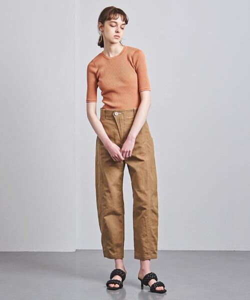 美品AURALEE（オーラリー ）RIB KNIT PANTS オレンジ０サイズ AURALEE オーラリー 23SS WOOL RECYCLE POLYESTER HIGH GAUGE