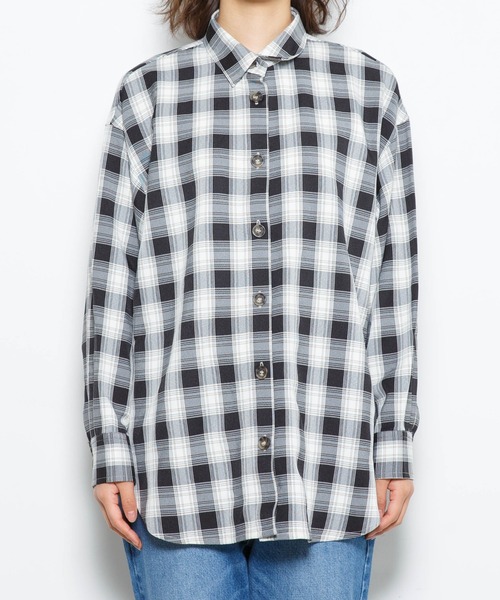 WEGO（ウィゴー）の「WEGO/【2点セット】アシメタンクセットチェックビッグシルエットシャツ（シャツ/ブラウス・レディース・ブラック系その他/グレー系その他・FREE）」の13枚目の写真