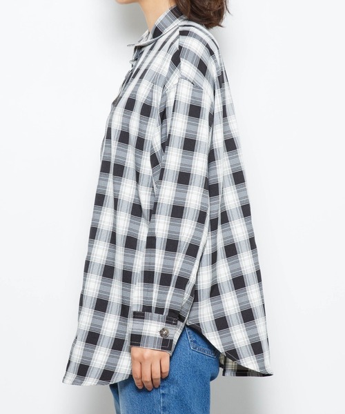 WEGO（ウィゴー）の「WEGO/【2点セット】アシメタンクセットチェックビッグシルエットシャツ（シャツ/ブラウス・レディース・ブラック系その他/グレー系その他・FREE）」の12枚目の写真
