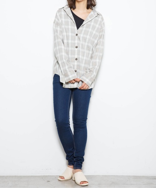 WEGO（ウィゴー）の「WEGO/【2点セット】アシメタンクセットチェックビッグシルエットシャツ（シャツ/ブラウス・レディース・ブラック系その他/グレー系その他・FREE）」の19枚目の写真