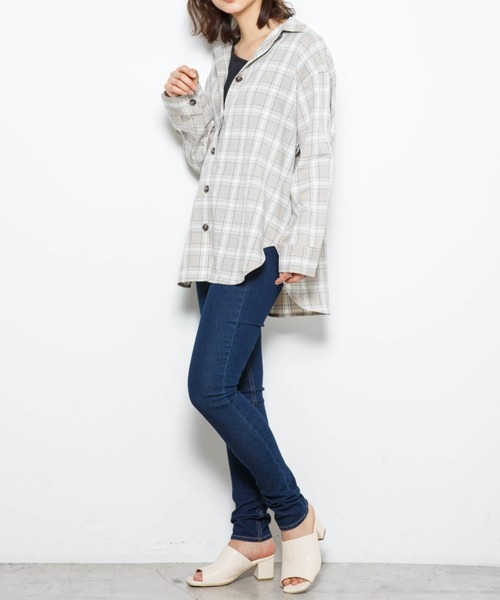 WEGO（ウィゴー）の「WEGO/【2点セット】アシメタンクセットチェックビッグシルエットシャツ（シャツ/ブラウス・レディース・ブラック系その他/グレー系その他・FREE）」の17枚目の写真