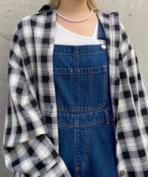 WEGO（ウィゴー）の「WEGO/【2点セット】アシメタンクセットチェックビッグシルエットシャツ（シャツ/ブラウス・レディース・ブラック系その他/グレー系その他・FREE）」の22枚目の写真