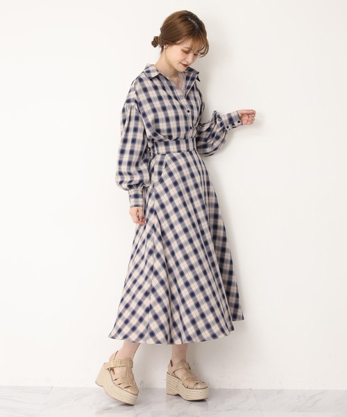 セール】【Web限定】シャツ×フレアスカートセットアップ