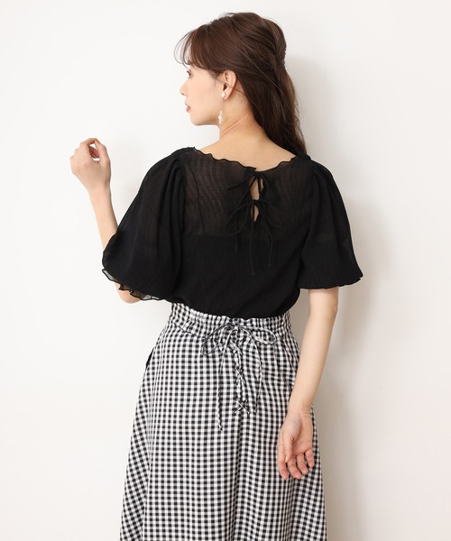 one after another NICE CLAUP（ワンアフターアナザーナイスクラップ）の「【Web限定】シャツ×フレアスカートセットアップ（ワンピース・レディース・オフホワイト/ブラック系その他/ブルー系その他/パープル・FREE）」の14枚目の写真