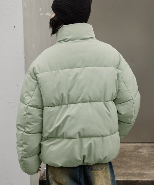 【セール】KANGOL/カンゴール 別注 ビッグシルエット ラバーネーム/ロゴ刺繍 ハイネック ボリュームスリーブ中綿ジャケット(ダウンジャケット/コート)|KANGOL(カンゴール)