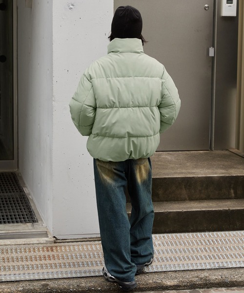 【セール】KANGOL/カンゴール 別注 ビッグシルエット ラバーネーム/ロゴ刺繍 ハイネック ボリュームスリーブ中綿ジャケット(ダウンジャケット/コート)|KANGOL(カンゴール)