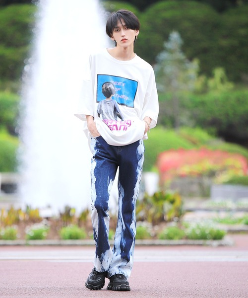 G.O.C（ジーオーシー）の「ケミカルブリーチフレアデニムパンツ（デニムパンツ・メンズ・ブラック/ブルー・MEDIUM/LARGE）」の6枚目の写真