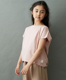 ＆yam（アンドヤム）の「オーガニックコットン 裾タック半袖コクーンTシャツ（Tシャツ/カットソー・キッズ）」