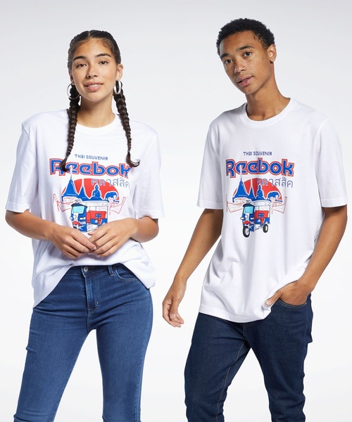 Reebok(リーボック)の「クラシックス Tシャツ / Classics T-Shirt(Tシャツ/カットソー・メンズ・ホワイト/ブラック・SMALL/MEDIUM/LARGE/X-LARGE/XX-LARGE/X-SMALL/XXX-LARGE)」の1枚目の写真