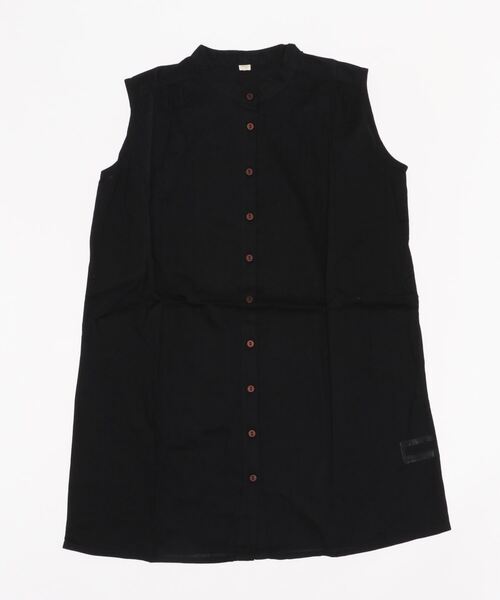 DISCOAT(ディスコート)の「【キッズ】ボイルノースリギャザーワンピース(ワンピース・キッズ・ネイビー/カーキ/ブラック・120/130)」の2枚目の写真