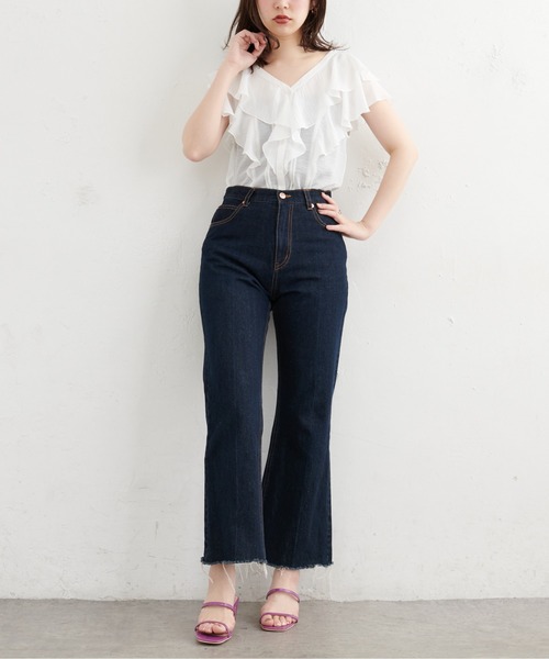 natural couture（ナチュラルクチュール）の「ふんわりラッフルデザインブラウス（シャツ/ブラウス・レディース・ブラック/その他1/その他2/オフホワイト/ライトグレー・FREE）」の9枚目の写真