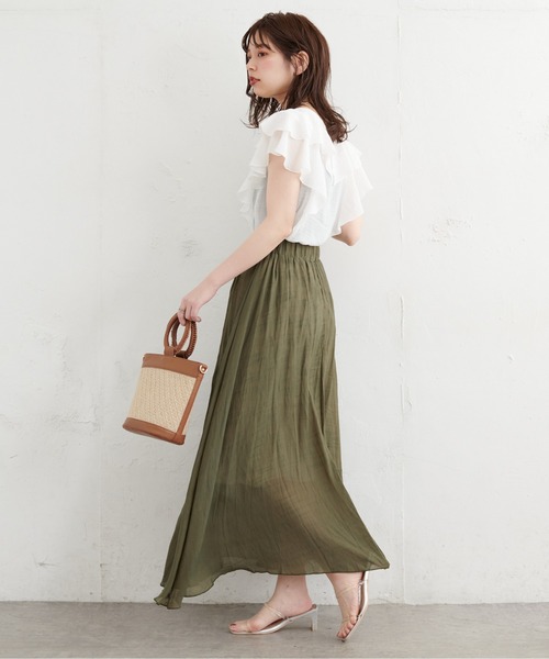 natural couture（ナチュラルクチュール）の「ふんわりラッフルデザインブラウス（シャツ/ブラウス・レディース・ブラック/その他1/その他2/オフホワイト/ライトグレー・FREE）」の13枚目の写真