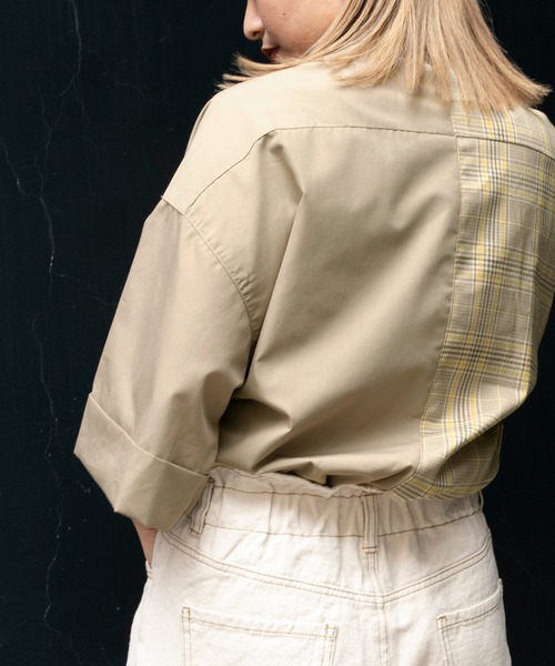 kutir（クティール）の「アレンジチェックシャツ（シャツ/ブラウス・レディース・ライトブルー/ブラック/ベージュ/オレンジ/グリーン・FREE）」の16枚目の写真