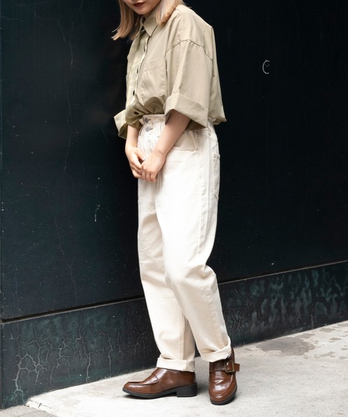 kutir（クティール）の「アレンジチェックシャツ（シャツ/ブラウス・レディース・ライトブルー/ブラック/ベージュ/オレンジ/グリーン・FREE）」の7枚目の写真