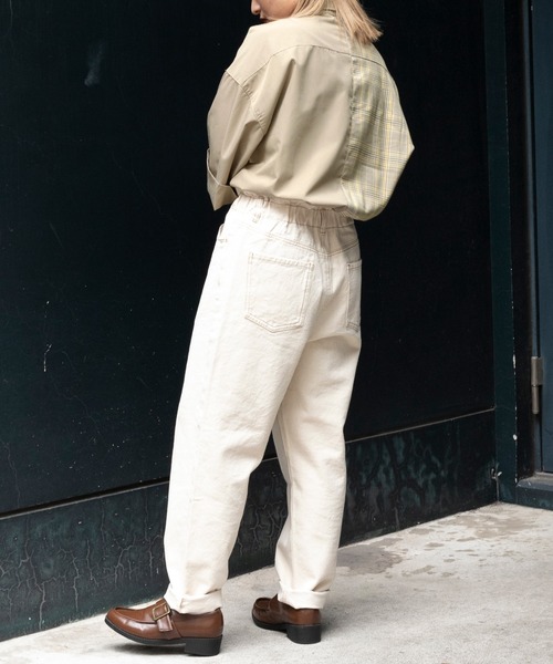 kutir（クティール）の「アレンジチェックシャツ（シャツ/ブラウス・レディース・ライトブルー/ブラック/ベージュ/オレンジ/グリーン・FREE）」の9枚目の写真