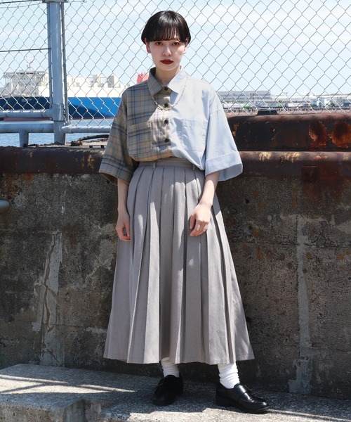 kutir（クティール）の「アレンジチェックシャツ（シャツ/ブラウス・レディース・ライトブルー/ブラック/ベージュ/オレンジ/グリーン・FREE）」の20枚目の写真