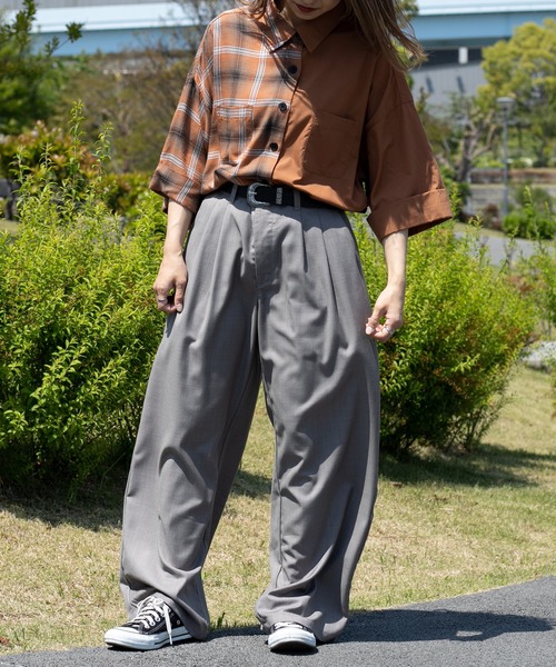 kutir（クティール）の「アレンジチェックシャツ（シャツ/ブラウス・レディース・ライトブルー/ブラック/ベージュ/オレンジ/グリーン・FREE）」の21枚目の写真