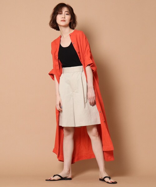 DRESSTERIOR（ドレステリア）の「◆リネンショートパンツ（その他パンツ・レディース・ダークオリーブ/ナチュラル・38/36/34）」の4枚目の写真