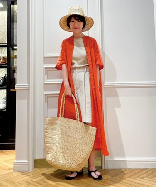 DRESSTERIOR（ドレステリア）の「◆リネンショートパンツ（その他パンツ・レディース・ダークオリーブ/ナチュラル・38/36/34）」の5枚目の写真