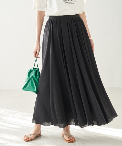 ROPE' PICNIC（ロペピクニック）の「楊柳ギャザーフレアスカート（スカート・レディース・ブラック/ベージュ/ライトグリーン/キャメル・38）」の8枚目の写真