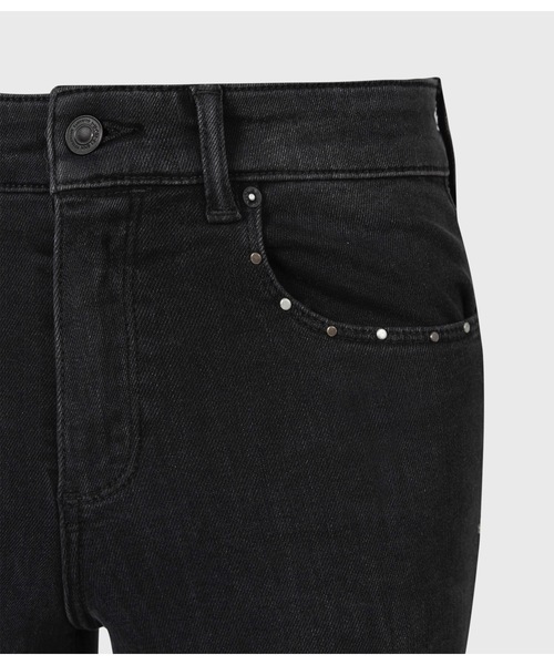 ALLSAINTS（オールセインツ）の「MILLER MID-RISE STUDDED STRETCH SKINNY JEANS, BLACK | MILLER ミッドライズ スタッズ ストレッチ スキニー ジーンズ, ブラック（デニムパンツ・レディース・ブラック・24/25/26/27/28）」の3枚目の写真