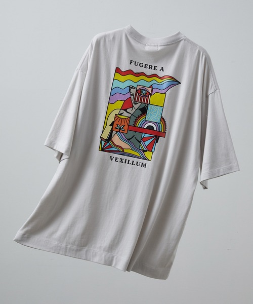 JUNRED（ジュンレッド）の「ポップアートプリントTEE（Tシャツ/カットソー・メンズ・ホワイト/ブラック/ライトグリーン・S/M/L）」の2枚目の写真