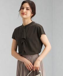 green label relaxing | D ライトポンチ スタンドネック フリル フレンチ スリーブ プルオーバー カットソー(Tシャツ/カットソー)