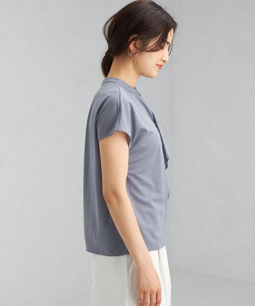 green label relaxing（グリーンレーベルリラクシング）の「D ライトポンチ スタンドネック フリル フレンチ スリーブ プルオーバー カットソー（Tシャツ/カットソー・レディース・コバルトブルー/ホワイト/ダークグレー・FREE）」の5枚目の写真