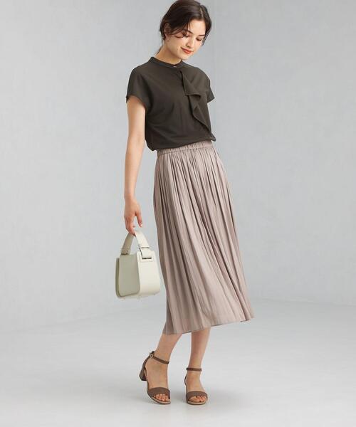 green label relaxing（グリーンレーベルリラクシング）の「D ライトポンチ スタンドネック フリル フレンチ スリーブ プルオーバー カットソー（Tシャツ/カットソー・レディース・コバルトブルー/ホワイト/ダークグレー・FREE）」の9枚目の写真