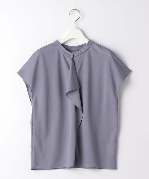 green label relaxing（グリーンレーベルリラクシング）の「D ライトポンチ スタンドネック フリル フレンチ スリーブ プルオーバー カットソー（Tシャツ/カットソー・レディース・コバルトブルー/ホワイト/ダークグレー・FREE）」の10枚目の写真