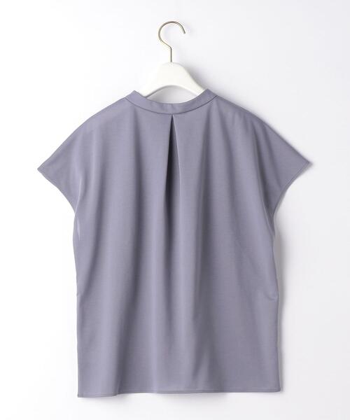 green label relaxing（グリーンレーベルリラクシング）の「D ライトポンチ スタンドネック フリル フレンチ スリーブ プルオーバー カットソー（Tシャツ/カットソー・レディース・コバルトブルー/ホワイト/ダークグレー・FREE）」の11枚目の写真