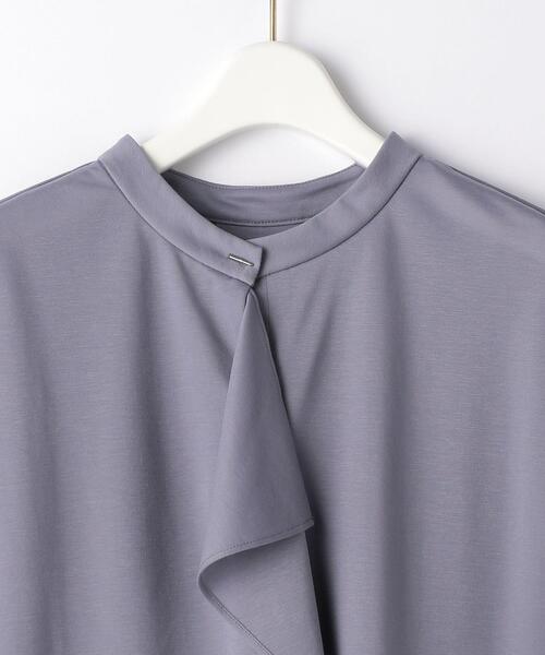 green label relaxing（グリーンレーベルリラクシング）の「D ライトポンチ スタンドネック フリル フレンチ スリーブ プルオーバー カットソー（Tシャツ/カットソー・レディース・コバルトブルー/ホワイト/ダークグレー・FREE）」の12枚目の写真