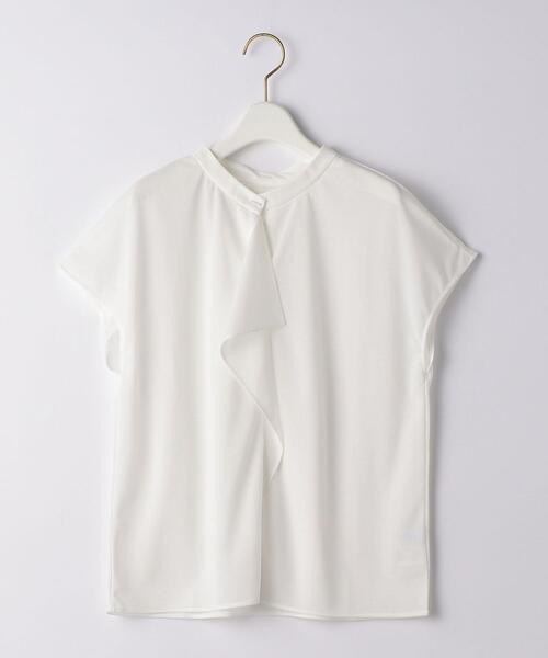 green label relaxing（グリーンレーベルリラクシング）の「D ライトポンチ スタンドネック フリル フレンチ スリーブ プルオーバー カットソー（Tシャツ/カットソー・レディース・コバルトブルー/ホワイト/ダークグレー・FREE）」の16枚目の写真